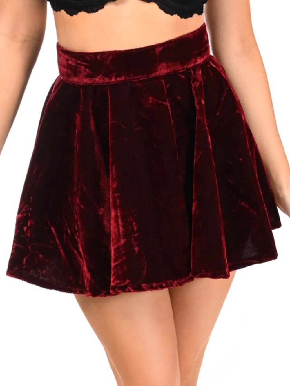 NWOT Lavish by Daisy Corsets Burgundy Skater Mini Skirt XL